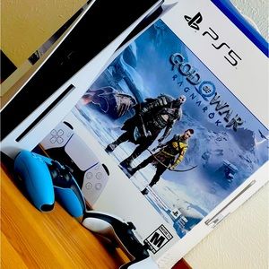 SONY PLAYSTATION 5 CONSOLE DISC W/ EXTRA CONTROLLER GOW RAGNAROK & Gran Tour PS5